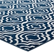 Frame Transitional Moroccan Trellis 8x10 Area Rug in Moroccan Blue and Ivory