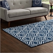 Frame Transitional Moroccan Trellis 8x10 Area Rug in Moroccan Blue and Ivory