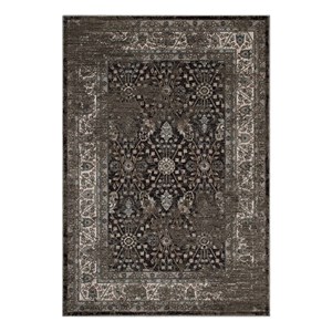Berit Distressed Vintage Floral Lattice 8x10 Area Rug in Brown and Beige