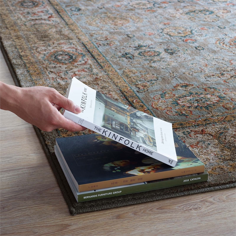 Distressed Vintage Floral Lattice 5x8 Area Rug