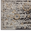 Ganesa Distressed Diamond Floral Lattice 8x10 Area Rug in Black and Beige