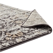 Ganesa Distressed Diamond Floral Lattice 8x10 Area Rug in Black and Beige