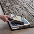 Ganesa Distressed Diamond Floral Lattice 8x10 Area Rug in Black and Beige