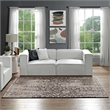 Ganesa Distressed Diamond Floral Lattice 8x10 Area Rug in Black and Beige