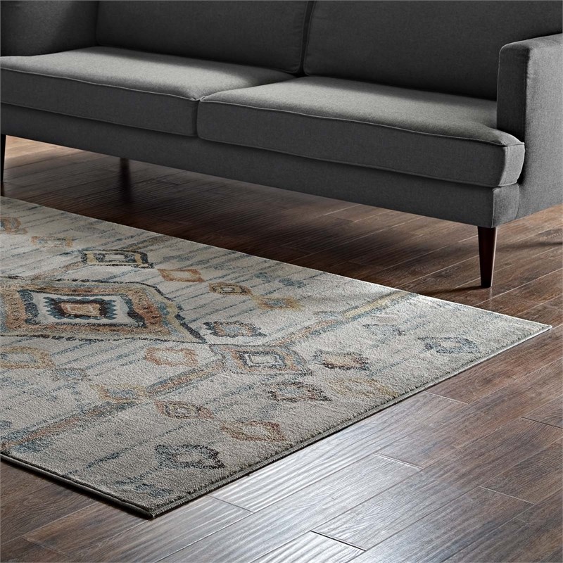 Distressed Moroccan Tribal Abstract Diamond 5x8 Area Rug