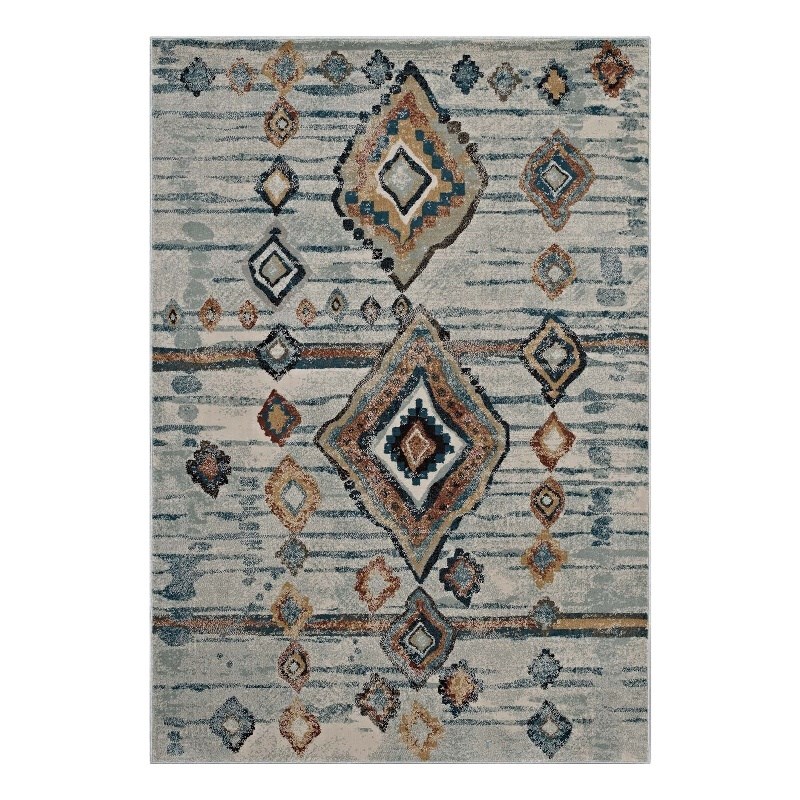 Distressed Moroccan Tribal Abstract Diamond 5x8 Area Rug