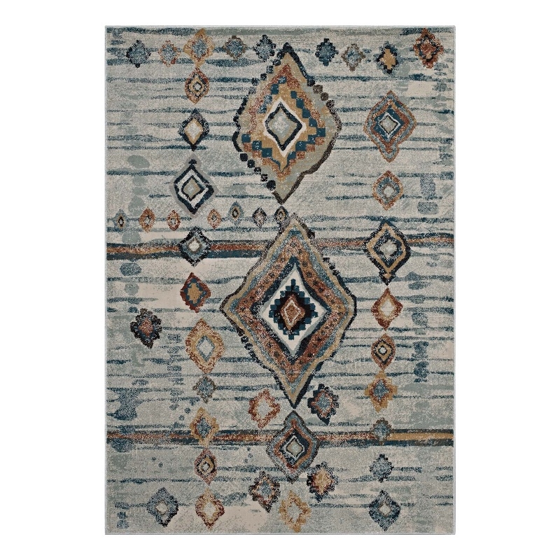 Distressed Moroccan Tribal Abstract Diamond 8x10 Area Rug