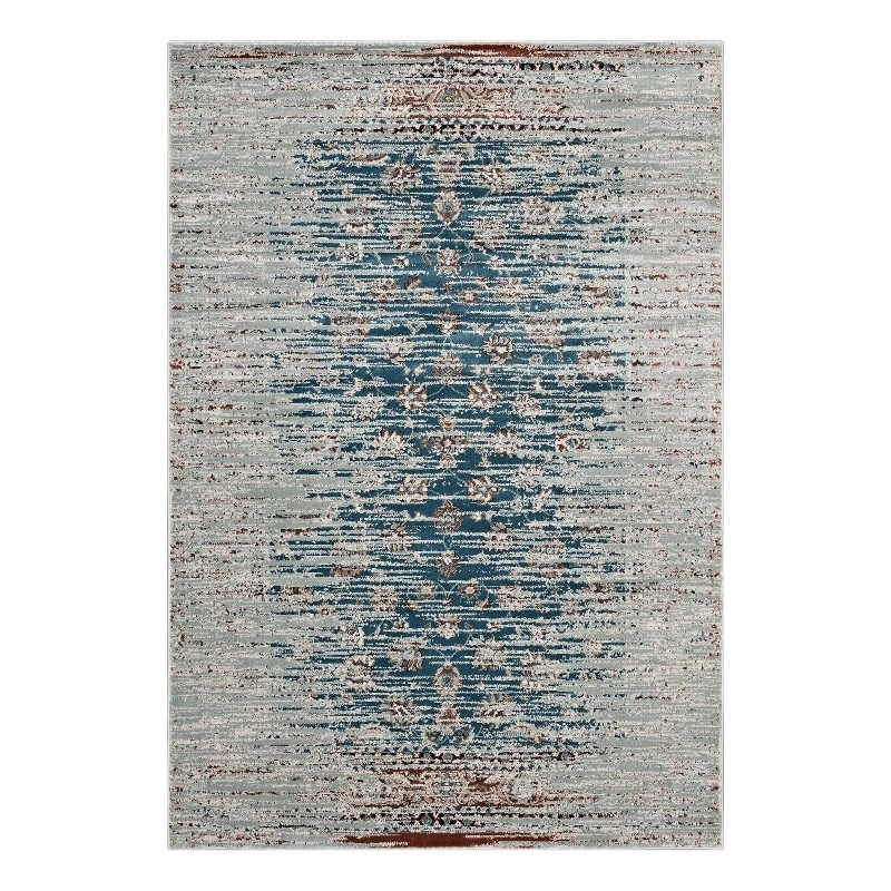 Distressed Contemporary Floral Lattice 5x8 Area Rug