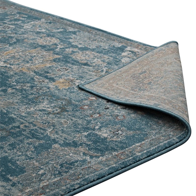 Distressed Floral Vintage Medallion 5x8 Area Rug