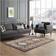 Atzi  Distressed Southwestern Diamond Floral 4x6 Area Rug in Multicolored
