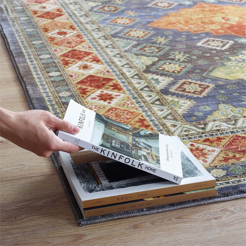 Atzi  Distressed Southwestern Diamond Floral 5x8 Area Rug in Multicolored