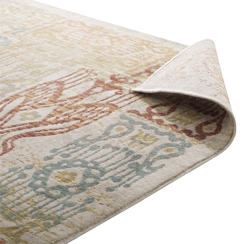 Solimar Distressed Southwestern Aztec 4x6 Area Rug in Multicolored