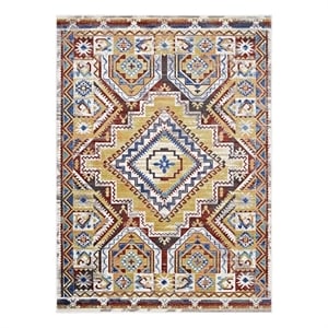 Florita Distressed Southwestern Aztec 4x6 Area Rug in Multicolored