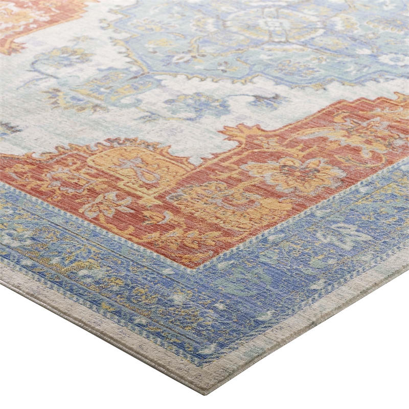 Citlali Distressed Southwestern Aztec 5x8 Area Rug in Multicolored