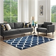 Beltara Chain Link Transitional Trellis 8x10 Area Rug in Moroccan Blue and Ivory