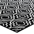 Frame Transitional Moroccan Trellis 8x10 Area Rug in Black and White
