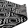 Frame Transitional Moroccan Trellis 8x10 Area Rug in Black and White