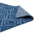 Frame Transitional Moroccan Trellis 5x8 Area Rug in Moroccan Blue and Light Blue