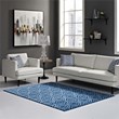 Frame Transitional Moroccan Trellis 5x8 Area Rug in Moroccan Blue and Light Blue