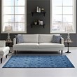 Frame Transitional Moroccan Trellis 5x8 Area Rug in Moroccan Blue and Light Blue