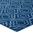 Frame Transitional Moroccan Trellis 5x8 Area Rug in Moroccan Blue and Light Blue