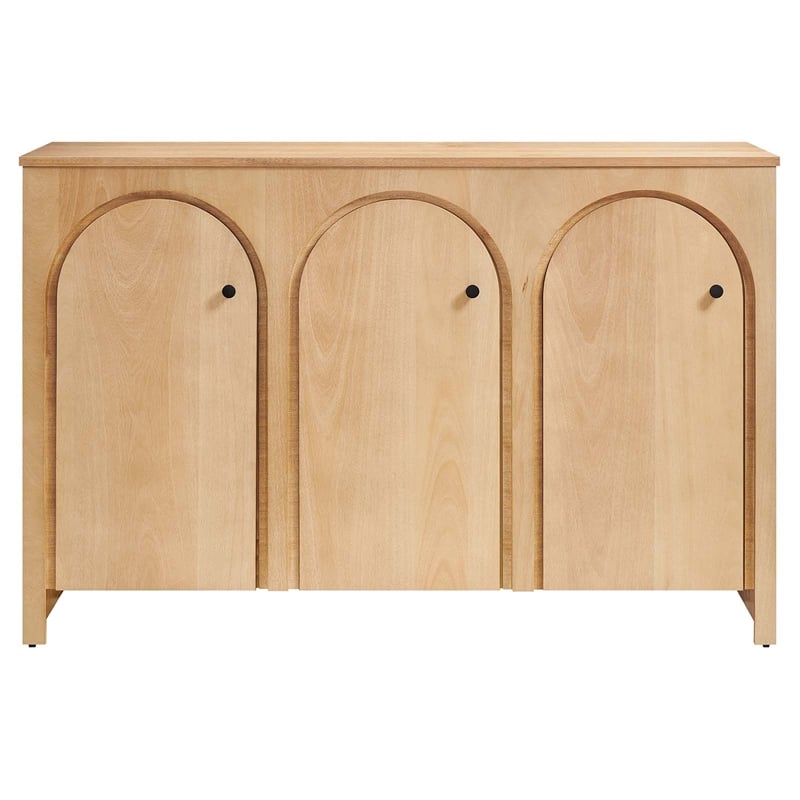Appia 3-Door Arched Door Sideboard Storage Cabinet in Oak