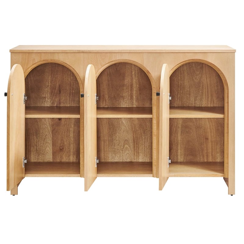 Appia 3-Door Arched Door Sideboard Storage Cabinet in Oak
