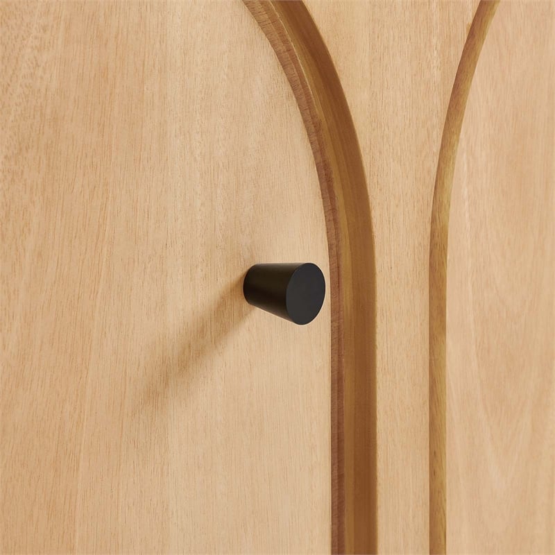 Appia 3-Door Arched Door Sideboard Storage Cabinet in Oak