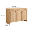Appia 3-Door Arched Door Sideboard Storage Cabinet in Oak