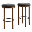 Fable Boucle Fabric Bar Stools - Set of 2 in Walnut Charcoal
