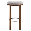 Fable Boucle Fabric Bar Stools - Set of 2 in Walnut Taupe