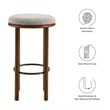 Fable Boucle Fabric Bar Stools - Set of 2 in Walnut Taupe