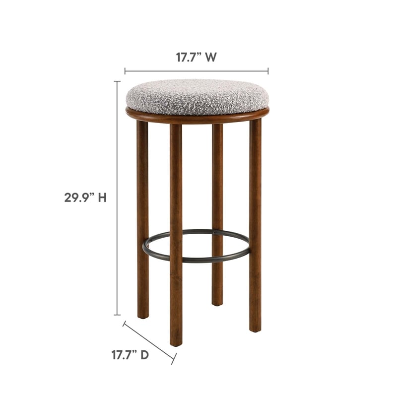 Fable Boucle Fabric Bar Stools - Set of 2 in Walnut Taupe
