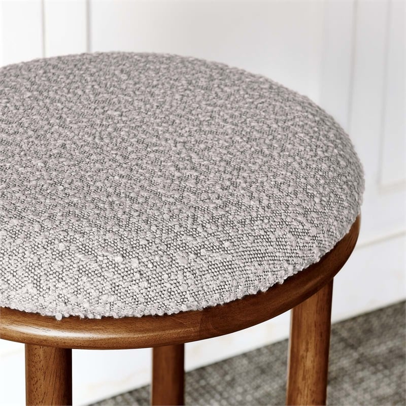 Fable Boucle Fabric Bar Stools - Set of 2 in Walnut Taupe