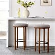Fable Boucle Fabric Bar Stools - Set of 2 in Walnut Taupe