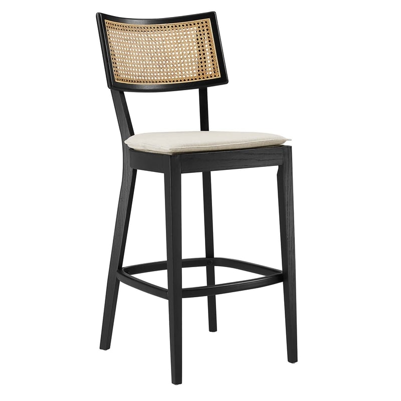 Caledonia Wood Bar Stools - Set of 2 in Black Beige