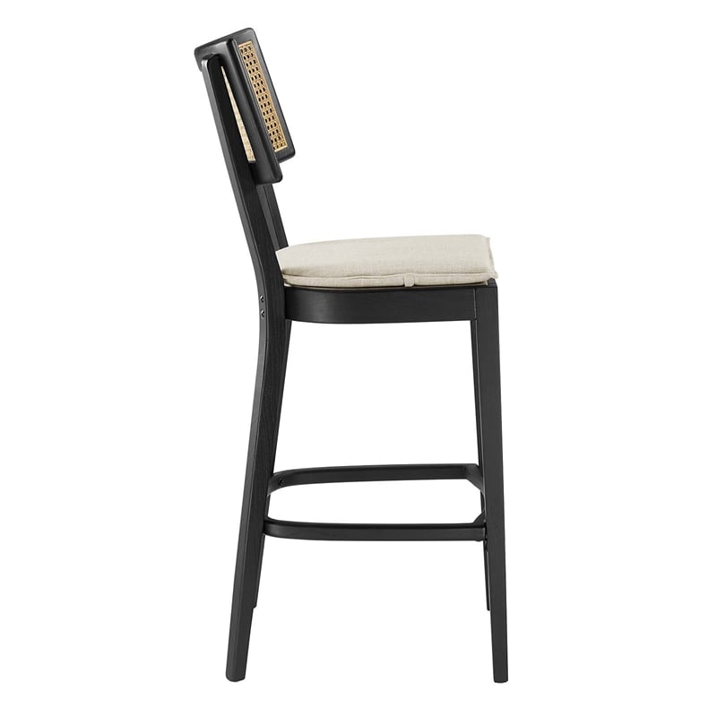 Caledonia Wood Bar Stools - Set of 2 in Black Beige