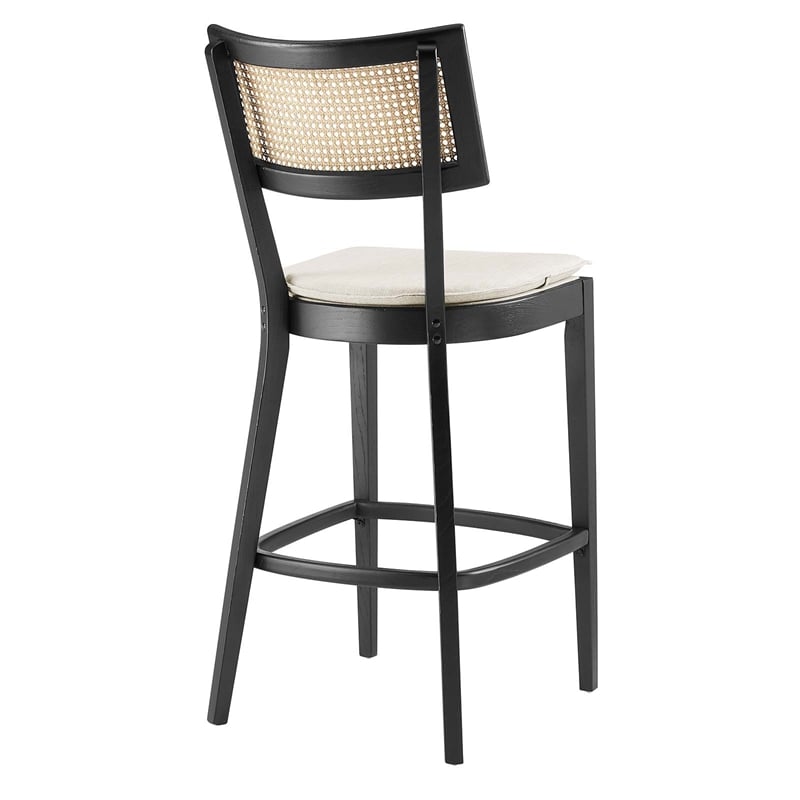 Caledonia Wood Bar Stools - Set of 2 in Black Beige
