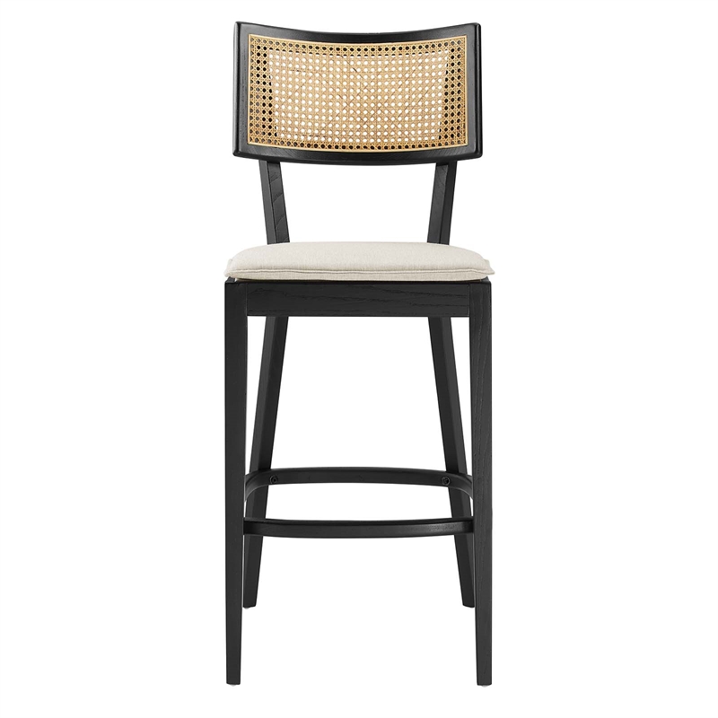 Caledonia Wood Bar Stools - Set of 2 in Black Beige
