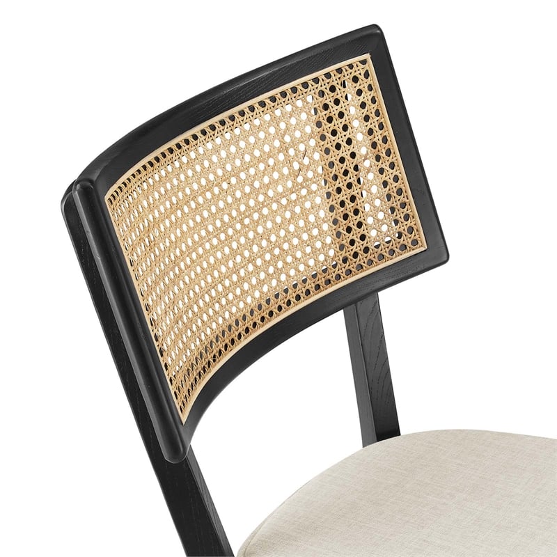 Caledonia Wood Bar Stools - Set of 2 in Black Beige