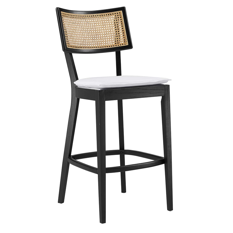 Caledonia Wood Bar Stools - Set of 2 in Black White