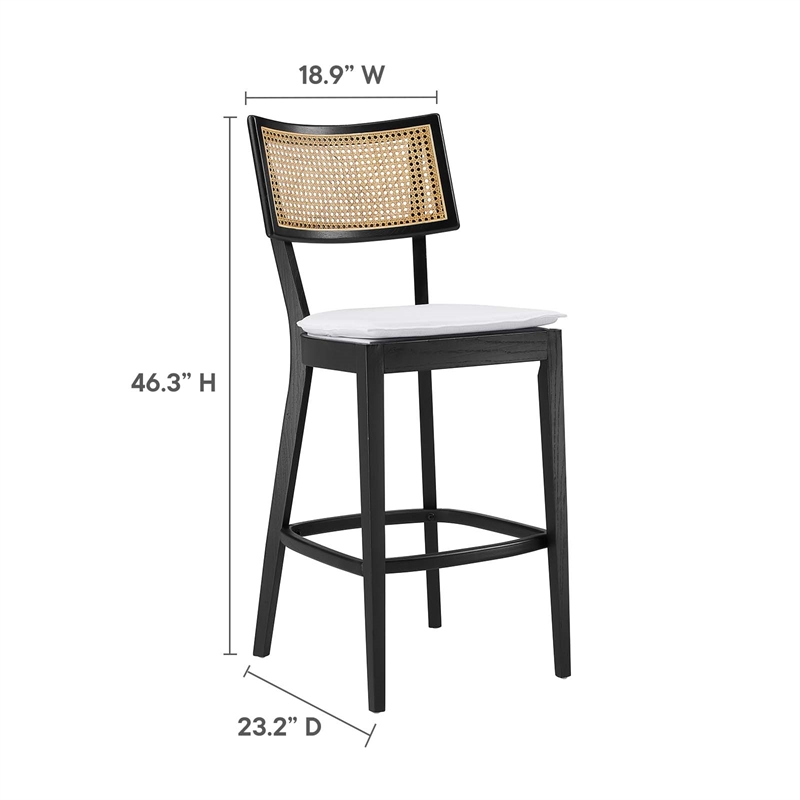 Caledonia Wood Bar Stools - Set of 2 in Black White