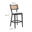 Caledonia Wood Bar Stools - Set of 2 in Black White