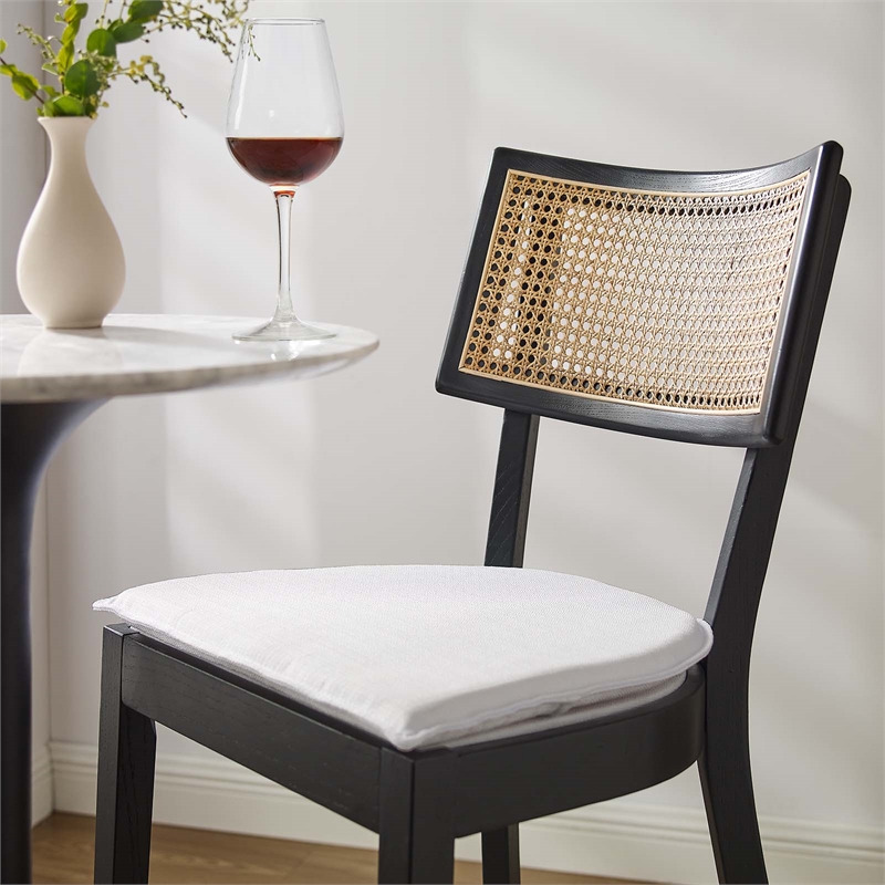 Caledonia Wood Bar Stools - Set of 2 in Black White