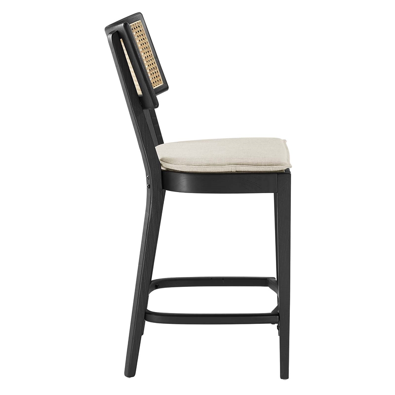 Caledonia Wood Counter Stools - Set of 2 in Black Beige