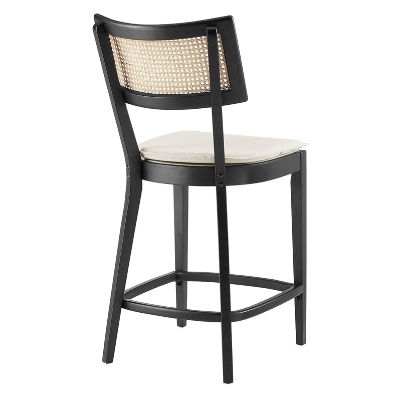 Caledonia Wood Counter Stools - Set of 2 in Black Beige