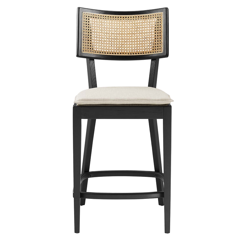 Caledonia Wood Counter Stools - Set of 2 in Black Beige