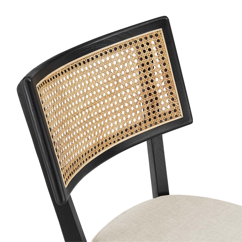 Caledonia Wood Counter Stools - Set of 2 in Black Beige