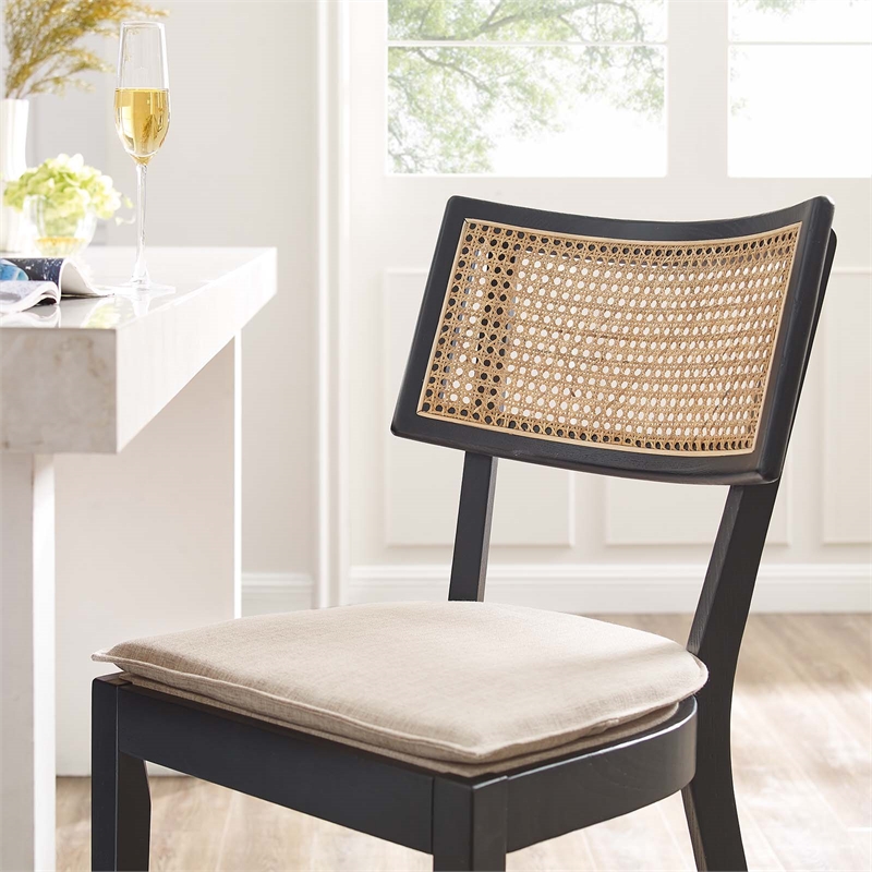 Caledonia Wood Counter Stools - Set of 2 in Black Beige