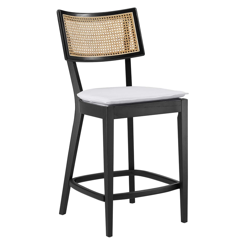 Caledonia Wood Counter Stools - Set of 2 in Black White